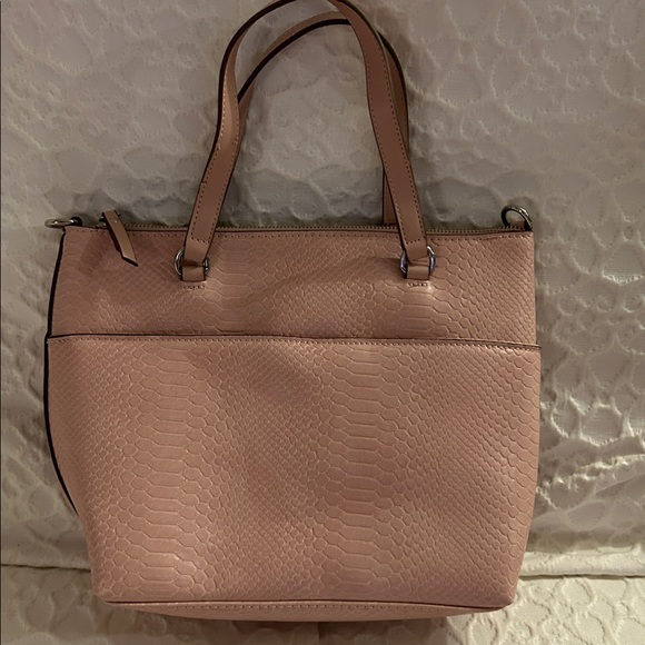 Anne Klein Elegant Pink Faux Snake Pocketbook - Picture 3 of 5